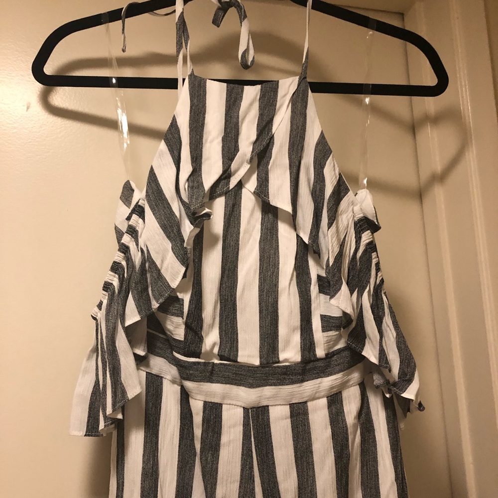 Black and white jump suit